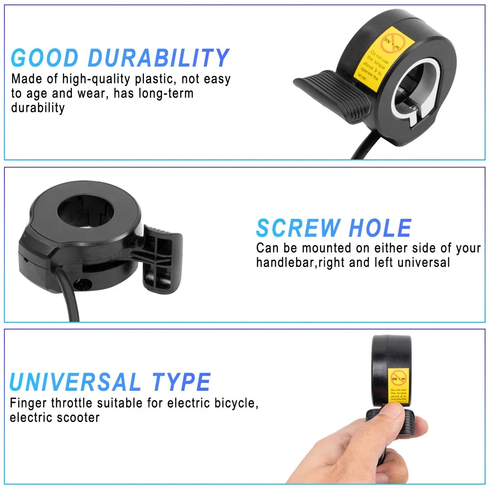 Ebike Thumb Throttle 130X Finger Throttle for Bafang Mid Drive Motor Conversion Kits 250W 500W 750W 1000W Speed Control Part