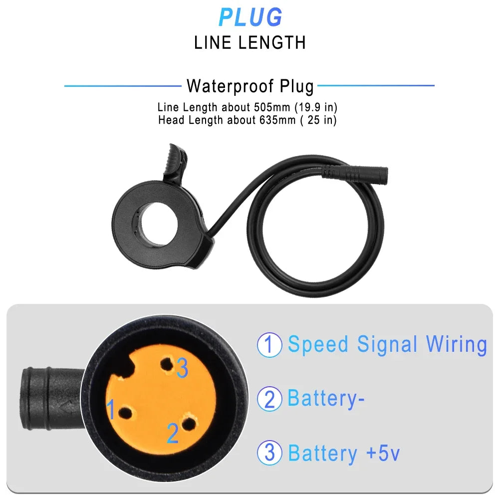 Ebike Thumb Throttle 130X Finger Throttle for Bafang Mid Drive Motor Conversion Kits 250W 500W 750W 1000W Speed Control Part